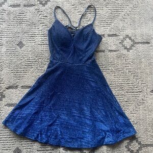 Sparkling Royal Blue A-Line Party Dress